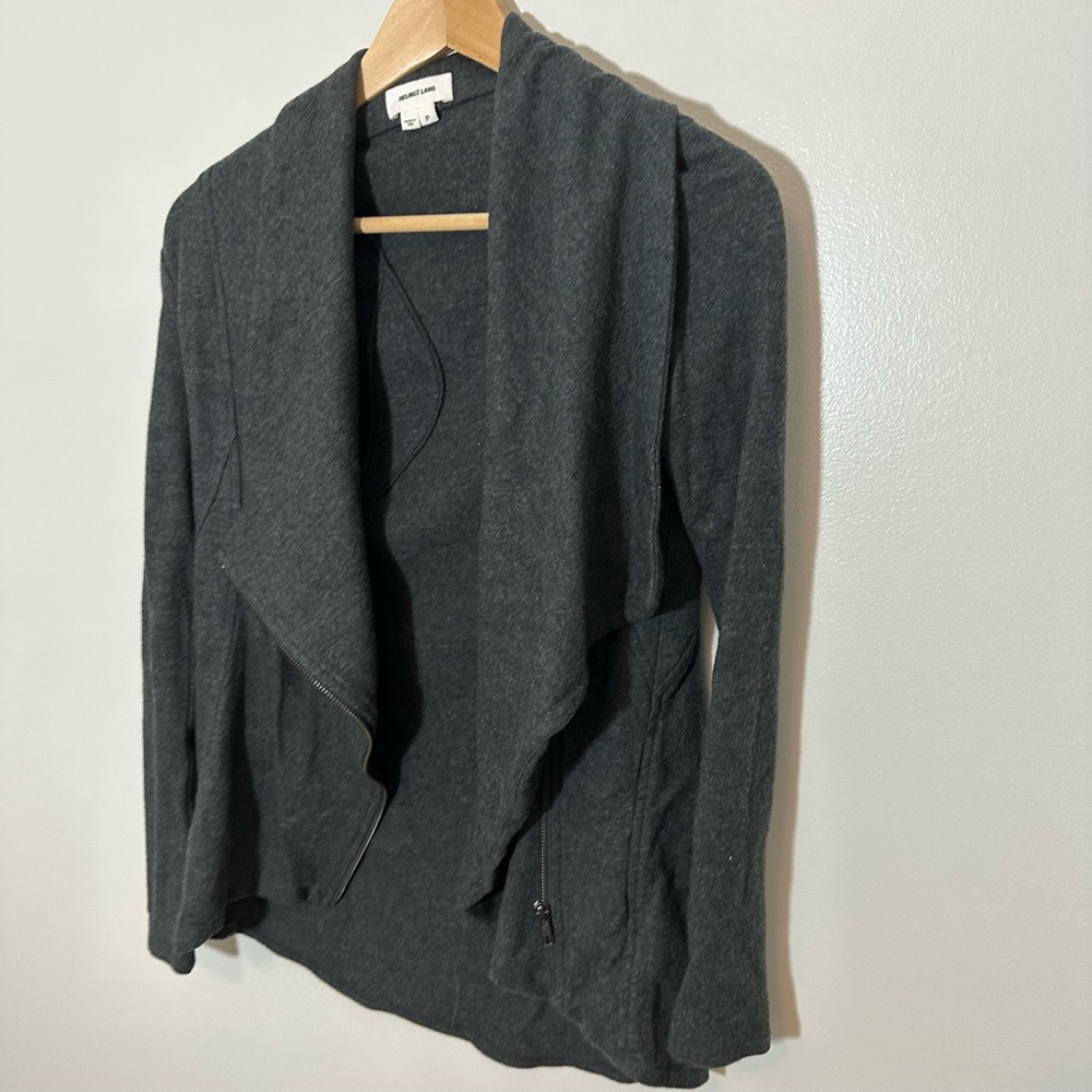 Helmut Lang 100% Wool Designer Cowl Neck Jacket